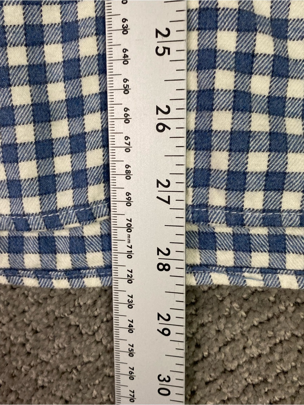 johnnie-O Flannel Shirt Mens Medium Blue White Gingham Check Hyat Hangin' Out - Picture 10 of 13